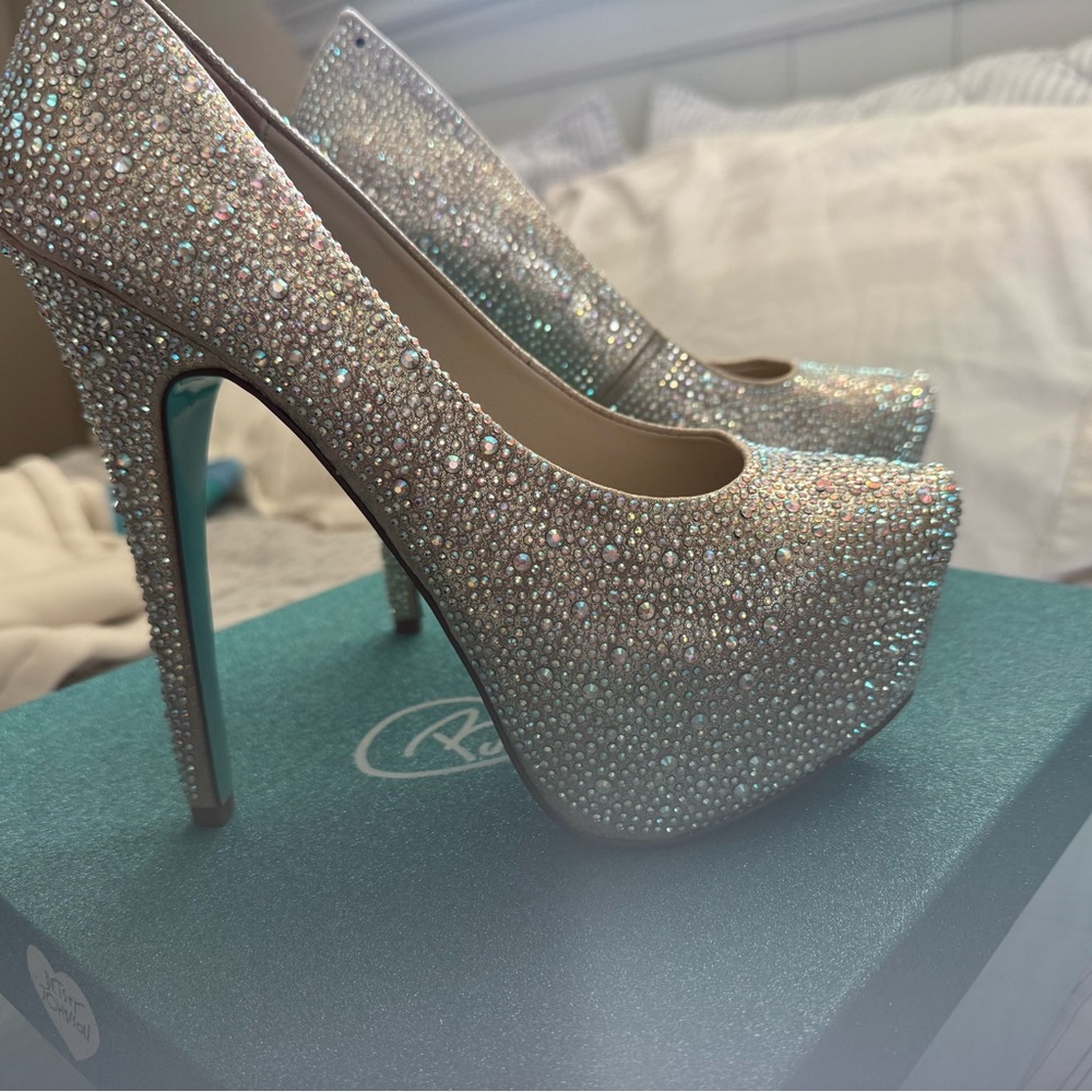 Betsey Johnson Glittering Silver Heels